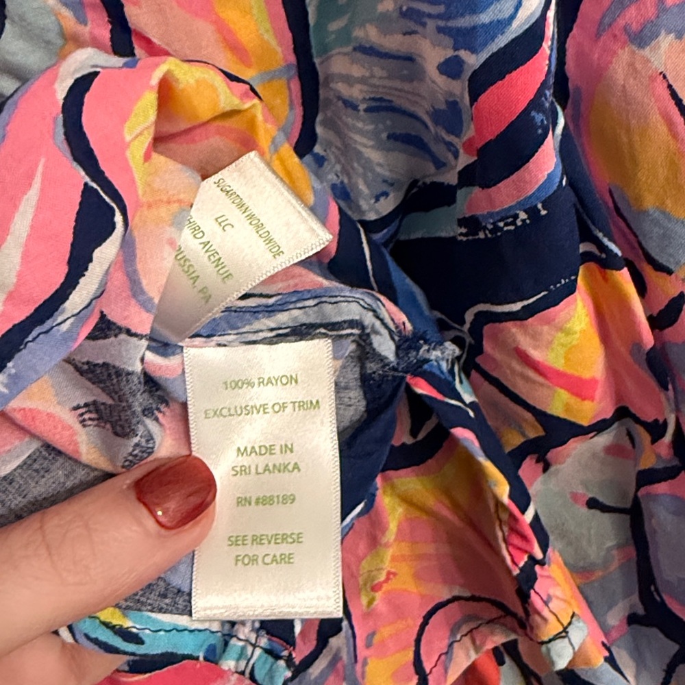 Lilly Pulitzer Willa Tunic Top Nauti Navy Boho Bateau Size Small - Picture 5 of 5